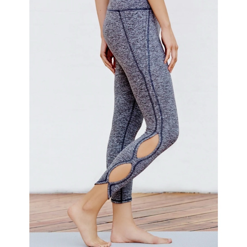 Free People Infinity Leggings Heathered‎ Black/Gray-13" Waist; 22" Inseam